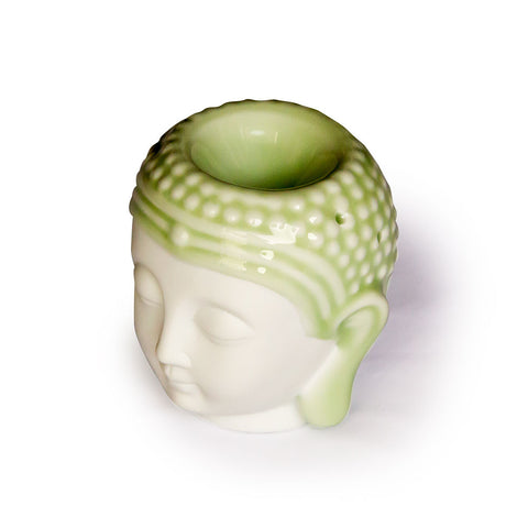 Green and White Buddha Head Oil Burner