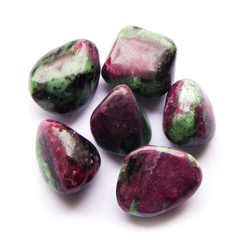 Ruby in Zoisite Tumbled Crystal