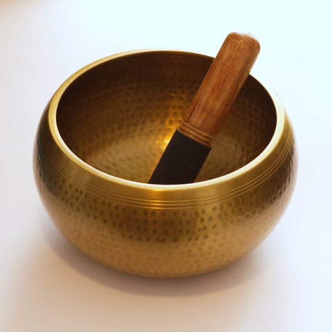 Tibetan Singing Bowl - Brass Hammered 11cm x 18cm