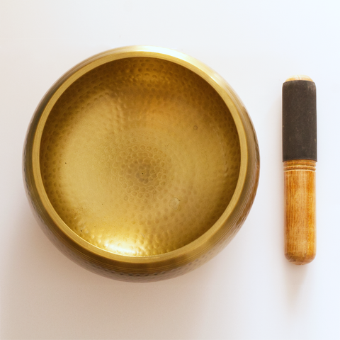 Tibetan Singing Bowl - Brass Hammered 11cm x 18cm