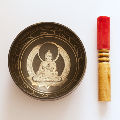 Tibetan Singing Bowl - Brass Buddha 7.5cm x 15cm