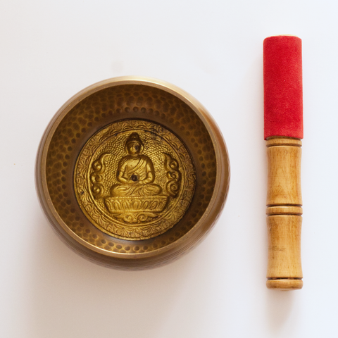 Tibetan Singing Bowl - Buddha Hammered 12cm