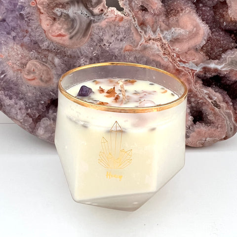 Crystal Candle Honey Scented