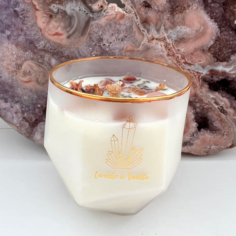 Crystal Candle Lavender & Vanilla Scented