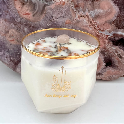 Crystal Candle Shore Breeze & Sage Scented